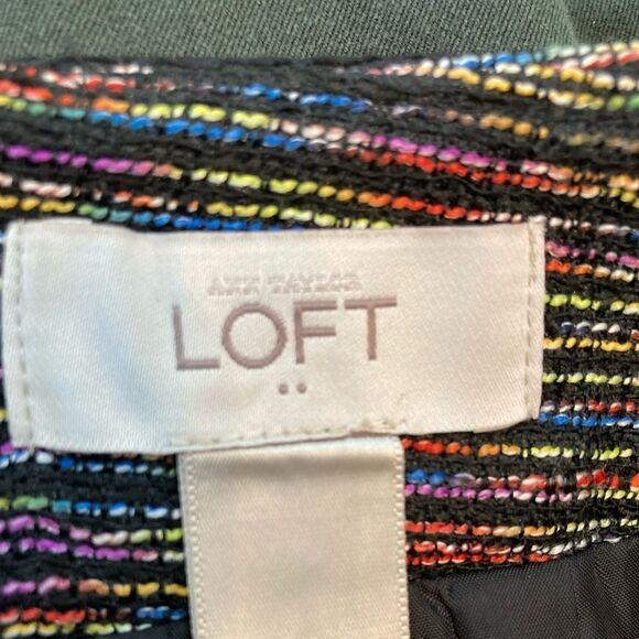 Loft multicolored mod party mini skirt w/ pockets gold hardware NWOT - Picture 6 of 7